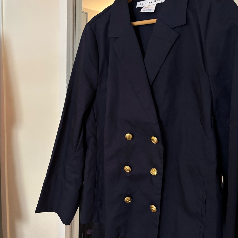 Gretchen Scott Designs Blue and Gold Blazer
